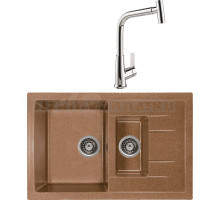 Комплект Мойка Gerhans C10-23 терракот + Смеситель MEGA Life MG-TK09 хром