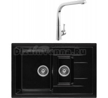 Комплект Мойка Gerhans C10-25 оникс + Смеситель MEGA Mega MG-SUN03