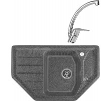 Комплект Мойка Gerhans E08-24 графит + Смеситель MEGA Mega MG-BMK016 хром
