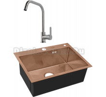 Комплект Мойка PREMIAL Envelope 468911 бронза + Смеситель MEGA City MG- ZRV104 хром