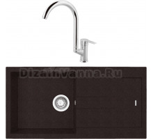 Комплект Мойка Longran Amanda AMG990.500 - 93 marone + Смеситель MEGA Snow MG-SH03 хром