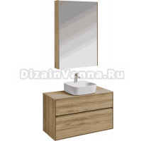 Мебель для ванной комнаты AQUATON Либерти 100 со столешницей дуб эльвезия, раковина Одри 42