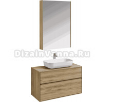 Мебель для ванной комнаты AQUATON Либерти 100 со столешницей дуб эльвезия, раковина Лола 60