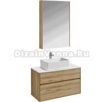 Мебель для ванной комнаты AQUATON Либерти 100 со столешницей белый глянец, раковина Mila 35