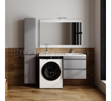 Мебель для ванной комнаты Style Line Даллас Леон 120 R Люкс Plus подвесная, серая матовая, для стиральной машины