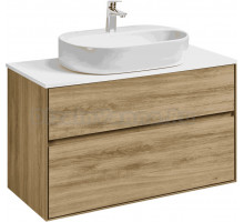 Тумба с раковиной AQUATON Либерти 100 со столешницей белый глянец, раковина Одри 62