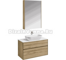 Мебель для ванной комнаты AQUATON Либерти 100 со столешницей белый глянец, раковина Лола 60