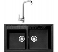 Комплект Мойка Longran Classic CLS860.500 20 - 10 onyx + Смеситель MEGA Ege MG-PL10 хром