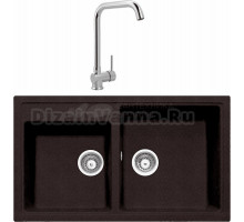 Комплект Мойка Longran Classic CLS860.500 20 - 93 marone + Смеситель MEGA Didim MG-CM107 хром