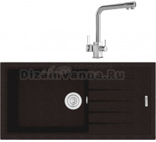 Комплект Мойка Longran Classic CLS914.457 - 93 marone + Смеситель MEGA Life MG-TK06 хром