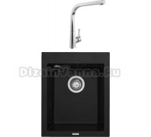 Комплект Мойка Longran Cube CUG410.500 - 10 onyx + Смеситель MEGA Mega MG-SUN03