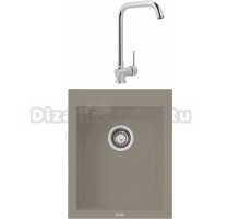 Комплект Мойка Longran Cube CUG410.500 - 54 truffle + Смеситель MEGA Didim MG-CM107 хром