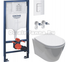 Комплект Унитаз подвесной Aquanet Logan Tornado 340298 + Инсталляция Grohe Rapid SL 38772SH0 3 в 1 с панелью смыва