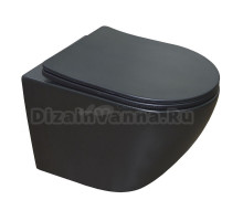 Унитаз подвесной Azario Gloria AZ-2003MB безободковый чёрный матовый
