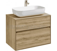 Тумба с раковиной AQUATON Либерти 75 со столешницей дуб эльвезия, раковина Лола 60