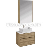 Мебель для ванной комнаты AQUATON Либерти 75 со столешницей белый глянец, раковина Mila 35