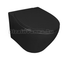 Унитаз подвесной Azario Keras matt black безободковый, с сиденьем микролифт (AZ-99046B)