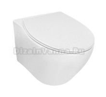 Унитаз подвесной Azario Keras безободковый, с быстросъемным сиденьем микролифт, белый глянцевый (AZ-99046W)