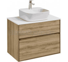 Тумба с раковиной AQUATON Либерти 75 со столешницей белый глянец, раковина Одри 42