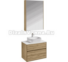 Мебель для ванной комнаты AQUATON Либерти 75 со столешницей белый глянец, раковина Одри 42