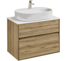 Тумба с раковиной AQUATON Либерти 75 со столешницей белый глянец, раковина Одри 62