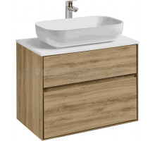 Тумба с раковиной AQUATON Либерти 75 со столешницей белый глянец, раковина Лола 60