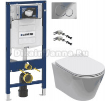 Комплект Унитаз подвесной Aquanet Logan Tornado 340298 + Инсталляция Geberit Duofix UP 320 111.300.00.5 + Крепления 111.815.00.1 к стене + Кнопка Sigma 01 115.770.21.5 хром