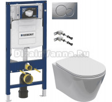 Комплект Унитаз подвесной Aquanet Logan Tornado 340298 + Инсталляция Geberit Duofix UP 320 111.300.00.5 + Крепления 111.815.00.1 к стене + Кнопка Sigma 01 115.770.JQ.5 лакированная, матовый хром