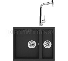 Комплект Мойка Longran Enigma ENG555.460 15 - 40 lava + Смеситель MEGA Life MG-TK09 хром