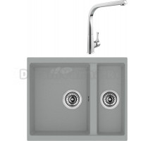Комплект Мойка Longran Enigma ENG555.460 15 - 49 croma + Смеситель MEGA Mega MG-SUN03