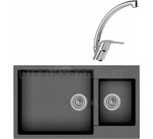 Комплект Мойка Longran Enigma ENG860.500 15 - 10 onyx + Смеситель MEGA Mega MG-BMK016 хром