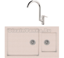 Комплект Мойка Longran Enigma ENG860.500 15 - 58 sabbia + Смеситель MEGA Snow MG-SH03 хром