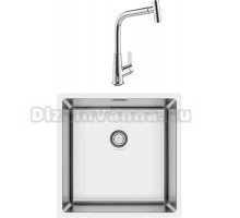 Комплект Мойка Longran Techno TEB400.400 -GT10P + Смеситель MEGA Life MG-TK09 хром