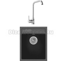 Комплект Мойка Longran Ultra ULS400.500 - 10 onyx + Смеситель MEGA Ege MG-PL10 хром