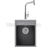 Комплект Мойка Longran Ultra ULS400.500 - 40 lava + Смеситель MEGA Life MG-TK09 хром