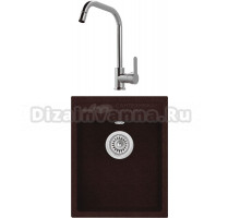 Комплект Мойка Longran Ultra ULS400.500 - 93 marone + Смеситель MEGA City MG- ZRV104 хром