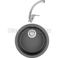 Комплект Мойка Longran Ultra ULS460 - 40 lava + Смеситель MEGA Mega MG-BMK016 хром