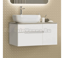 Тумба под раковину со столешницей Misty Роял 80 белая, столешница серая