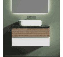 Тумба под раковину со столешницей Sancos Delta 100 дуб светлый, белый, столешница черный мрамор