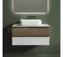 Тумба под раковину со столешницей Sancos Delta 100 дуб светлый, белый, столешница бежевая