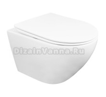 Унитаз подвесной Azario Fatto 360х480х350 безободковый, c быстросъемным сиденьем микролифт (AZ-1049WS)