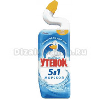 Универсальное моющее средство Туалетный утенок активный морской, 5 в 1, 0,9 л