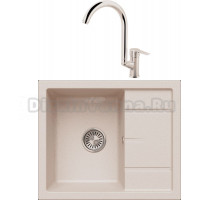Комплект Мойка Tolero Classic R-107 саванна + Смеситель MEGA Snow MG-SH03 хром