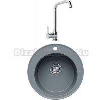 Комплект Мойка Tolero Classic R-108 грей + Смеситель MEGA Ege MG-PL10 хром