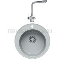 Комплект Мойка Tolero Classic R-108 платина + Смеситель MEGA Life MG-TK06 хром