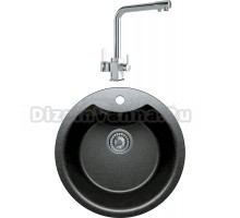 Комплект Мойка Tolero Classic R-108E уголь + Смеситель MEGA Life MG-TK06 хром
