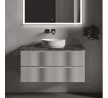 Тумба под раковину со столешницей Sancos Snob R 100 beige soft, столешница черный мрамор