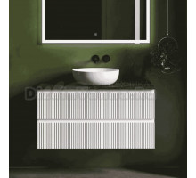 Тумба под раковину со столешницей Sancos Snob R 100 bianco, столешница черный мрамор