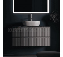 Тумба под раковину со столешницей Sancos Snob R 100 doha soft, столешница черный мрамор, с отв. под смеситель