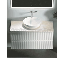 Тумба под раковину со столешницей Sancos Snob R 100 bianco, столешница бежевая